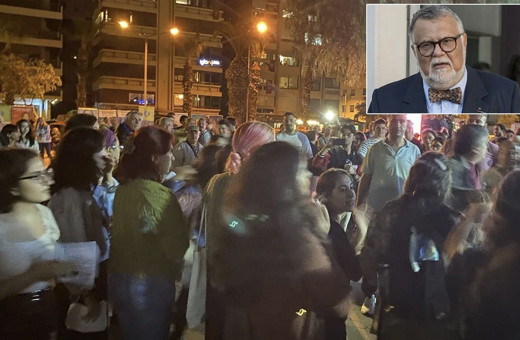 İzmir'de kadınlar Prof. Celal Şengör’ü protesto etti:  Tacizci hoca istemiyoruz