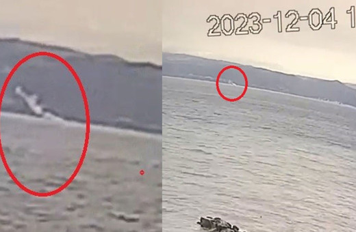 Deprem anındaki şoke eden görüntü! Denizin ortasından çıkmış