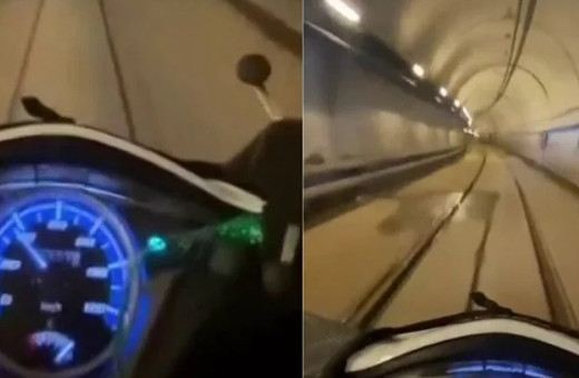 Motokurye Maltepe Metro istasyonuna girdi! İlginç anlar kamerada