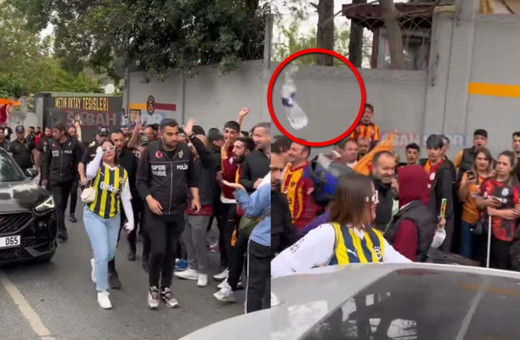 Galatasaray taraftarı, Fenerbahçe formalı kadın taraftara su şişesi fırlattı
