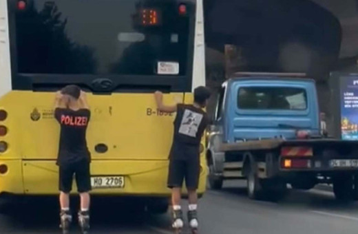 Patenci gençlerden trafikte tehlikeli yolculuk!