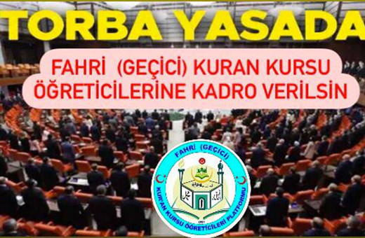 Fahri Kur'ân Kursu Öğreticileri kadro bekliyor