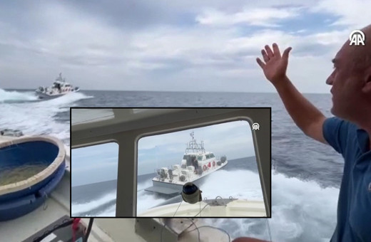 Yunan sahil güvenlik unsurları, Türk balıkçı teknesini batırmaya çalıştı! O anlar böyle görüntülendi