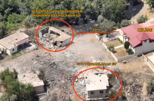 Dağlarda tutunamayan PKK Irak'taki köyleri silah deposuna çevirdi TSK başlarına yıktı