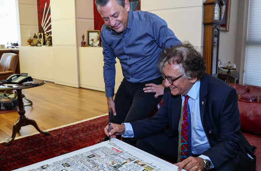 CHP Genel Başkanı Özel, sanatçı Bedri Baykam'ı ağırladı