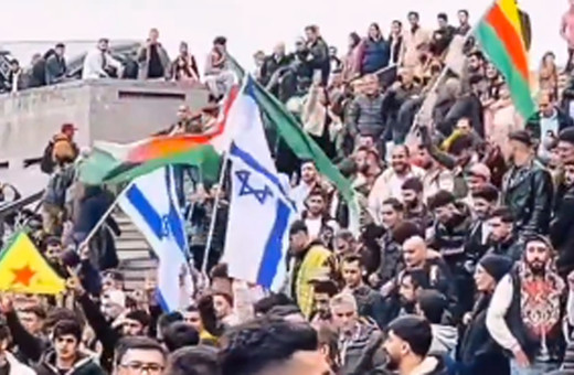 Almanya'da PKK yandaşlarının eyleminde İsrail bayrağı açıldı