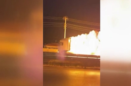 Samsun'da şoke eden görüntü! Freni patlayan TIR yanarak 8 kilometre gitti!