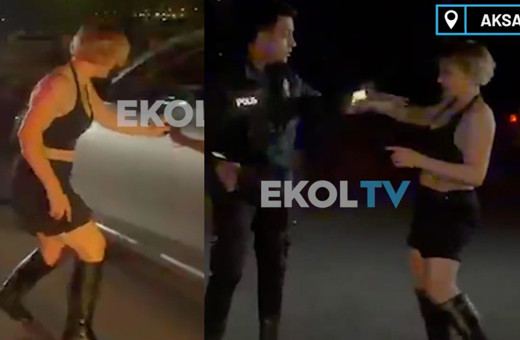 Aksaray'da alkollü kadın rezilliği! 'Sıkacağım size benim babam savcı'