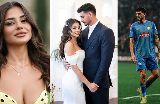 Futbolcu Samet Akaydin ile oyuncu Hazal Çağlar evlendi! Düğünden dikkat çeken kareler