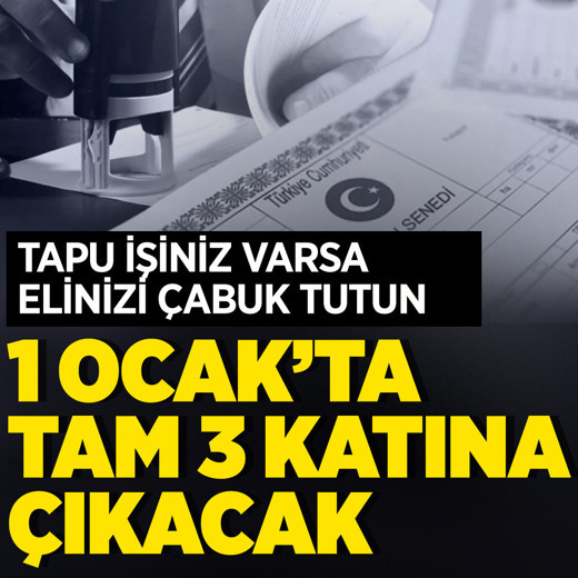 1 Ocak'a kadar mutlaka başvurun! Tapu sahipleri dikkat 3 katı ödenecek
