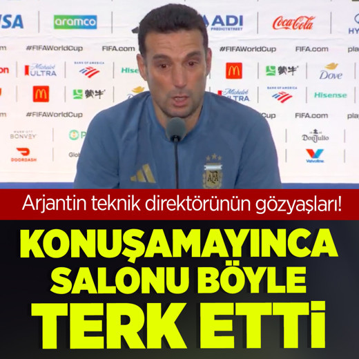 Arjantin Teknik Direktörü Scaloni'ni gözyaşları! Konuşamayınca basın toplantısını terk etti