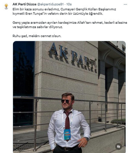 AK Parti'nin acı günü! Gençlik Kolları Başkanı Eren Tunçel hayatını kaybetti - Resim: 0