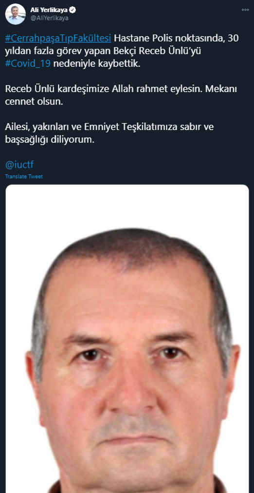 Hastanede 30 yılı aşkın süredir çalışan bekçi koronavirüsten hayatını kaybetti - Resim: 0