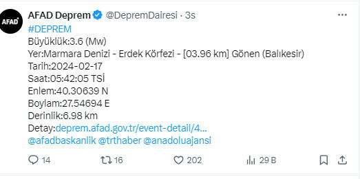 Marmara Denizi'nde deprem oldu! AFAD duyurdu - Resim: 0