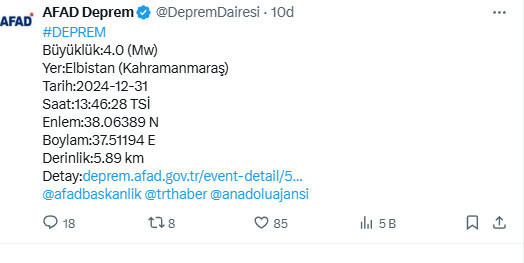 Kahramanmaraş'ta deprem paniği! AFAD açıkladı - Resim: 0