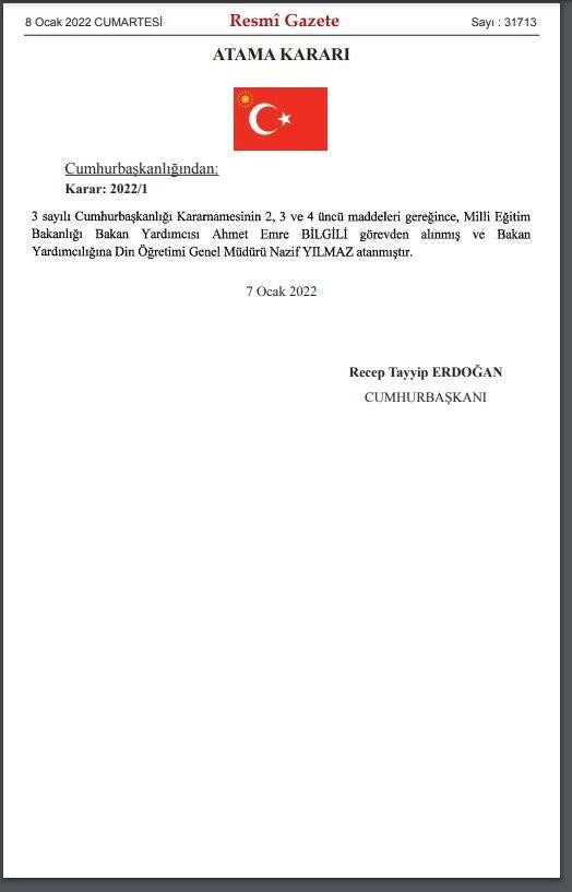 Milli Eğitim Bakan Yardımcısı Bilgili görevden alındı - Resim: 0