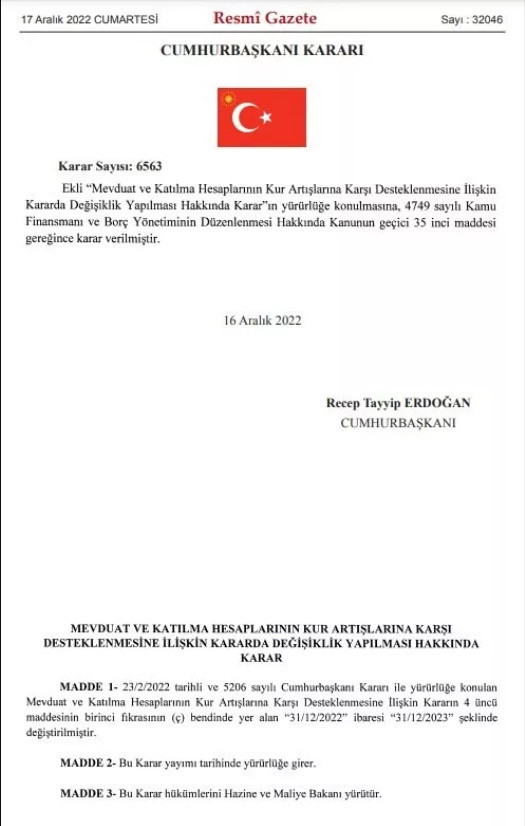 Resmi Gazete'de yayımlandı: Kur korumalı mevduat hesaplarında süre uzatıldı - Resim: 0