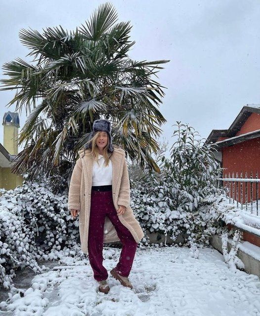 Aleyna Tilki Seda Bakan Fahriye Evcen kar keyfini çıkardı! Bakın kim eline çorap geçirdi - Resim: 3