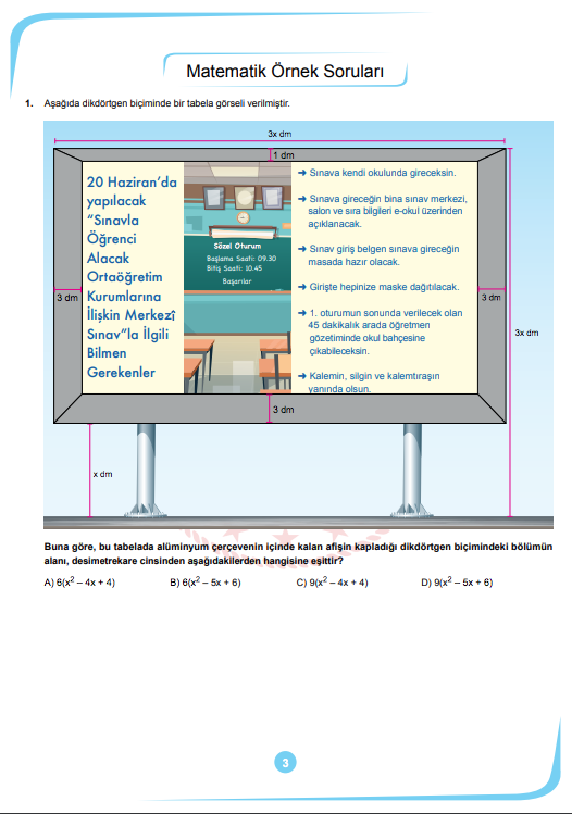 Milli Eğitim Bakanı Ziya Selçuk açıkladı LGS örnek soru ve cevapları - Resim: 3