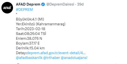 Kahramanmaraş'ta panik yaratan deprem! AFAD duyurdu - Resim: 0