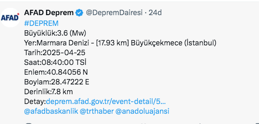 İstanbul'da son deprem kaç büyüklüğünde AFAD ve Kandilli açıkladı - Resim: 0