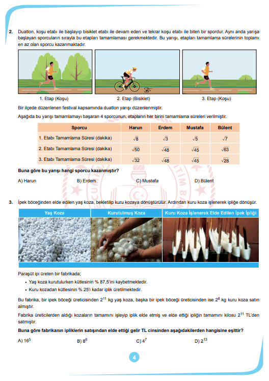 Milli Eğitim Bakanı Ziya Selçuk açıkladı LGS örnek soru ve cevapları - Resim: 4