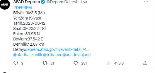 Sivas'ta deprem oldu! Son depremin şiddeti kaç AFAD duyurdu - Resim: 0