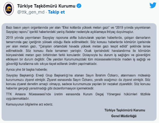 Sayıştay Raporu dendi 'yüksek metan gazı' iddiası! TTK'dan ilk açıklama geldi - Resim: 1