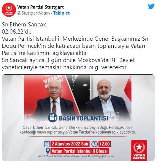 AK Parti'den istifa eden Ethem Sancak'ın yeni partisi belli oldu - Resim: 0