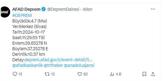 Sivas'ta peş peşe panik yaratan depremler! AFAD son dakika duyurdu - Resim: 0