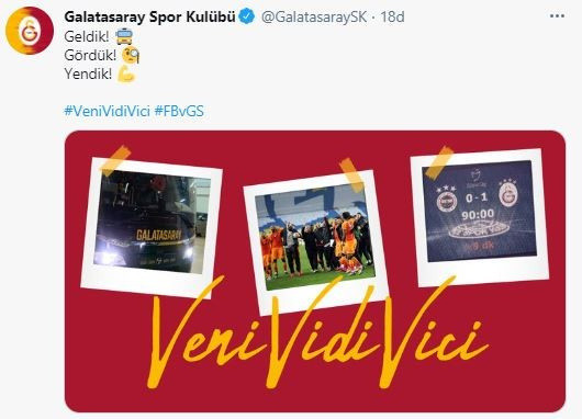Galatasaray'dan 'Kadıköy hatırası' ve 'Veni Vidi Vici' paylaşımları - Resim: 0