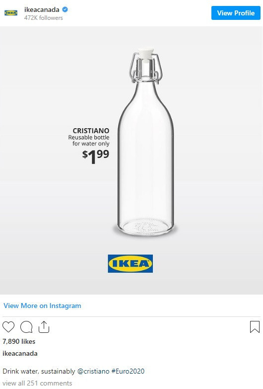 Ikea'dan Coca Cola'ya karşı hamle! Su şişesine Ronaldo adını verdiler - Resim: 0
