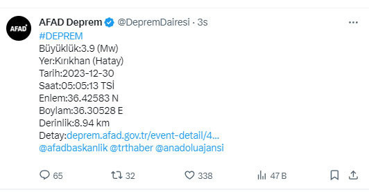 Hatay'da panik yaratan deprem! AFAD'dan açıklama var - Resim: 0