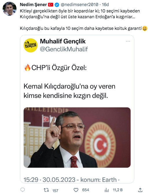 CHP'li Özgür Özel söyledi Nedim Şener 'Kılıçdaroğlu bu kafayla 10 seçim daha kaybetse koltuk garanti' dedi - Resim: 0
