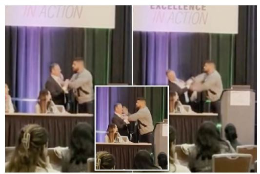 Bilimsel konferansta yaşandı! "Eşime ne yaptığını biliyorum" deyip doktoru tokatladı - Resim: 0