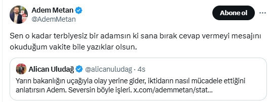 Adem Metan ve Alican Uludağ sosyal medyada tartıştı - Resim: 1