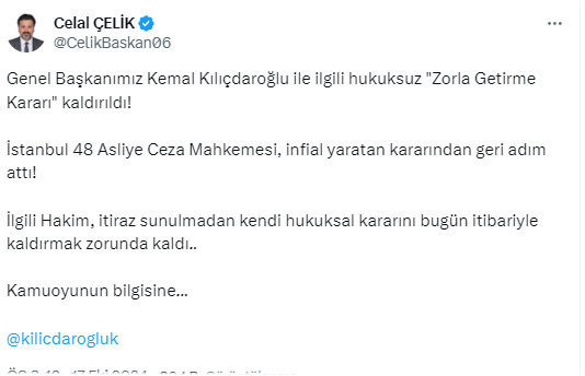 Kemal Kılıçdaroğlu’na zorla getirilme kararı kaldırıldı - Resim: 0