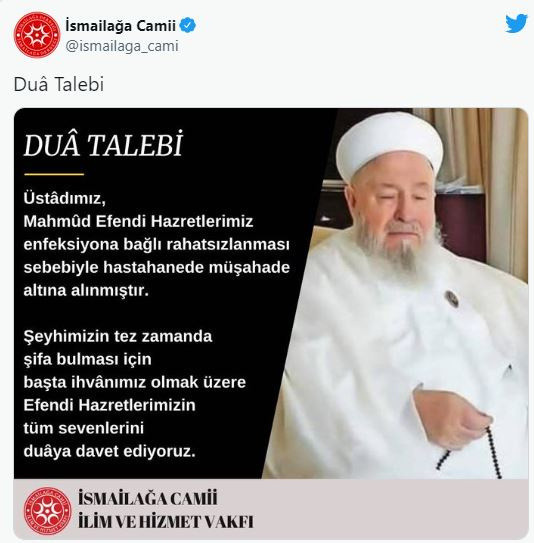 İsmailağa cemaati lideri Mahmut Ustaosmanoğlu hastaneye kaldırıldı - Resim: 0
