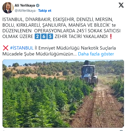 10 ilde eş zamanlı operasyon! Bakan Ali Yerlikaya detayları paylaştı: 265 zehir taciri yakalandı - Resim: 0