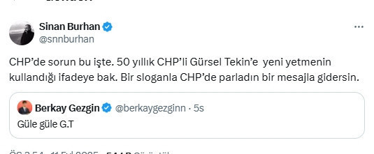 Sinan Burhan: Gürsel Tekin’e yeni yetmenin kullandığı ifadeye bak - Resim: 0