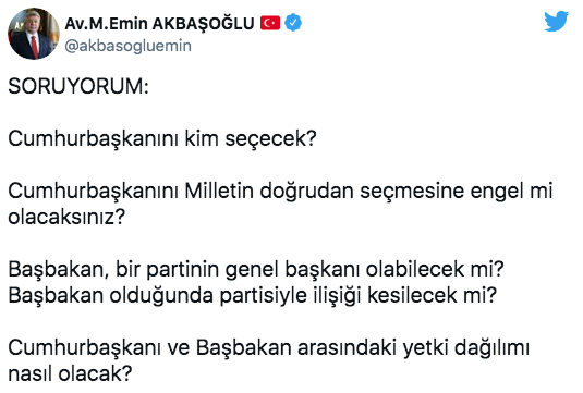 AK Partili M. Emin Akbaşoğlu'ndan Meral Akşener'e 4 soru - Resim: 0