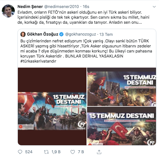 Gökhan Özoğuz'un 15 Temmuz afiş tepkisine Nedim Şener'den olay cevap - Resim: 3