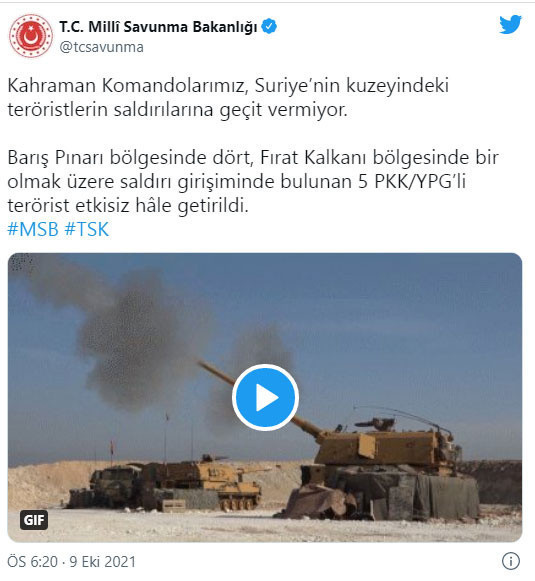 Suriye'nin kuzeyinde saldırı girişiminde bulunan 5 terörist etkisiz hale getirildi - Resim: 0