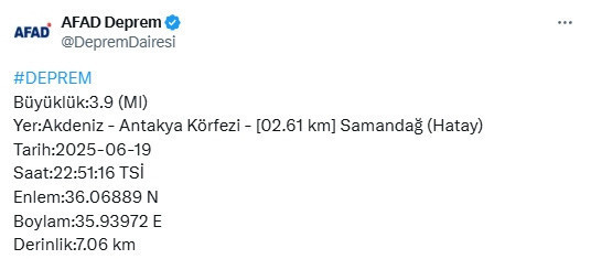 Hatay'da korkutan deprem! AFAD duyurdu... - Resim: 0