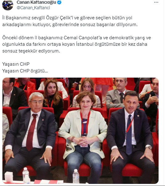 CHP İstanbul İl Başkanlığına Özgür Çelik seçildi! Canan Kaftancıoğlu'ndan kongre sonrası ilk paylaşım - Resim: 1