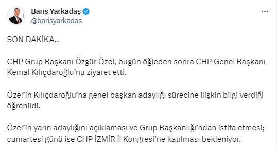 Barış Yarkadaş'tan bomba Özgür Özel iddiası! Özgür Özel de doğruladı - Resim: 0