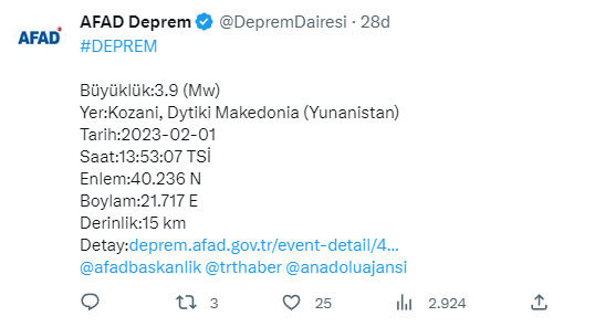 Panik yaratan deprem! AFAD şiddetini duyurdu - Resim: 0