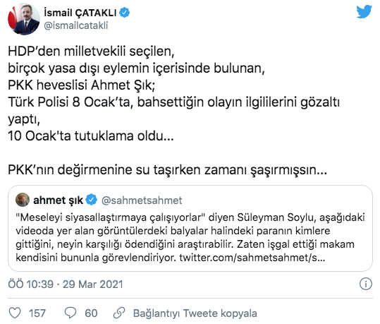 İsmail Çataklı'dan Ahmet Şık'a sert yanıt! PKK'nın değirmenine su taşırken zamanı şaşırmışsın - Resim: 0