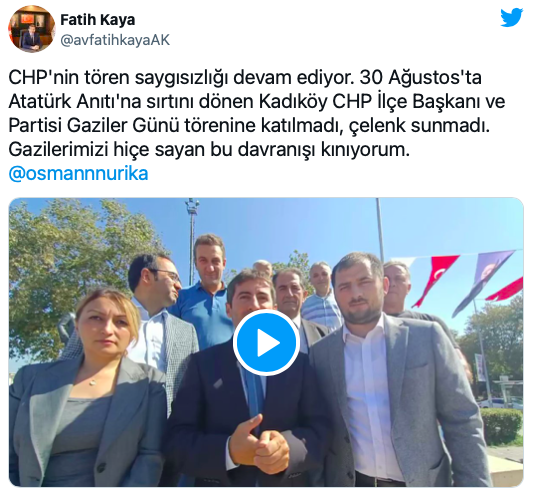 Atatürk Anıtına sırtını dönmüştü! CHP'li Kadıköy İlçe Başkanı Ali Narin Gaziler Günü törenine katılmadı - Resim: 0