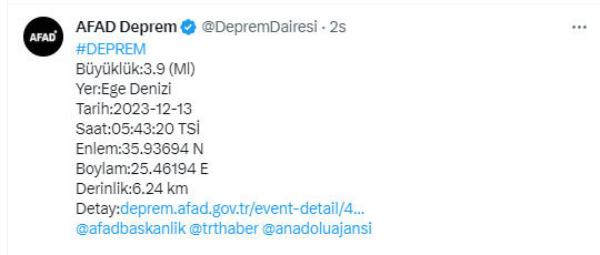 Ege'de deprem oldu! AFAD son depremin şiddetini açıkladı - Resim: 0